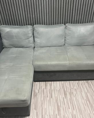 Divano letto con penisola contenitore