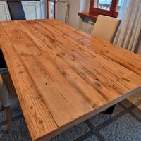 Tavolo in legno massello lamellare allungabile