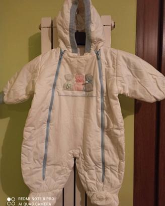 Tuta  piumino con piedini neonato misura sei mesi