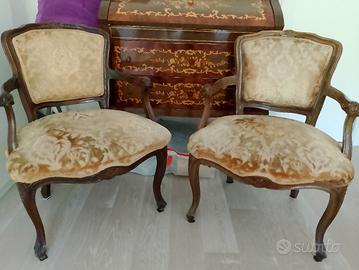 Coppia poltroncine chippendale 
