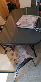 Tavolo da giardino/terrazzo + 6 sedie come nuovo