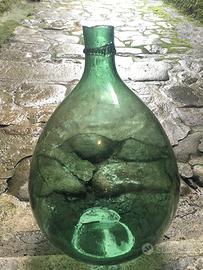 Antica Damigiana In Vetro Soffiato