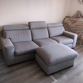 DIVANO POLTRONESOFA' 4 POSTI MAXI + POUF GRIGIO