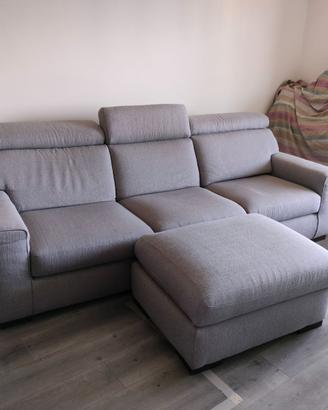 DIVANO POLTRONESOFA' 4 POSTI MAXI + POUF GRIGIO