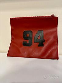 Borsa in pelle  fatta a mano con chiusura a zip