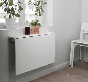 Tavolo a ribalta da parete,nero, 74x60 cm