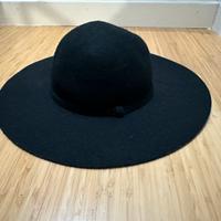 Cappello ampio Jazz, a bombetta di lana nero