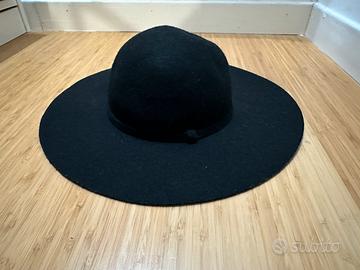 Cappello ampio Jazz, a bombetta di lana nero