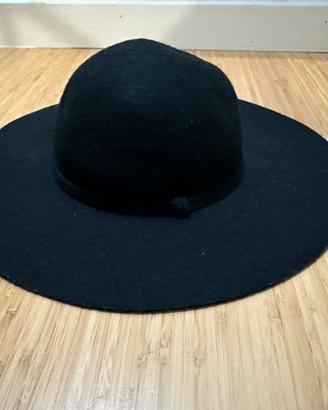 Cappello ampio Jazz, a bombetta di lana nero