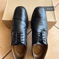 Scarpe stringate in pelle nera Clarks da uomo, 44
