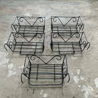 5 fioriere da ringhiera in metallo, anni 90