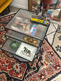 3 tavolini metallo nero e vetro ZARA home