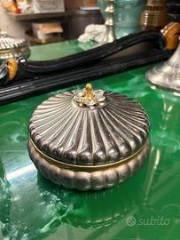 Portagioie argento vintage scatola con sbalzi