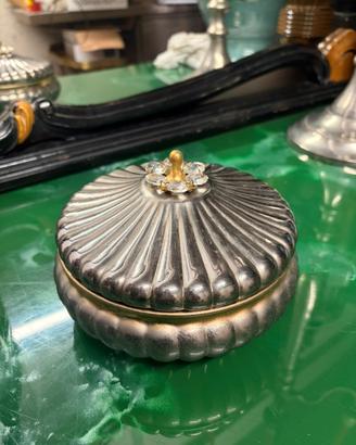 Portagioie argento vintage scatola con sbalzi