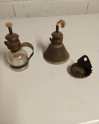 lampade a olio e posta candela rustico 