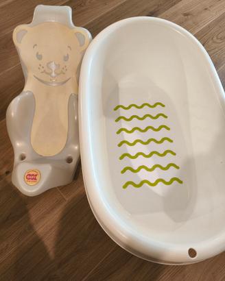 vaschetta e sdraietta per bagnetto bimbi