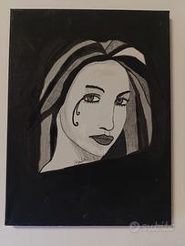 Volto di donna stilizzato monocromatico 40 X 30
