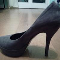 Scarpe decollete grigie made in italy tacco 12
