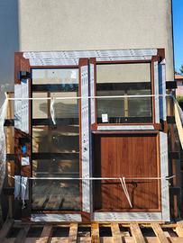 Serramento PVC porta + finestra EFFETTO LEGNO