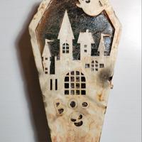 Halloween Horror Wood Coffin Handmade Gadget Colou