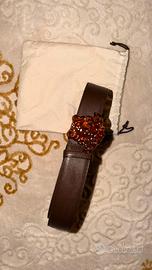 Cintura Versace in pelle di vitello color Cammello