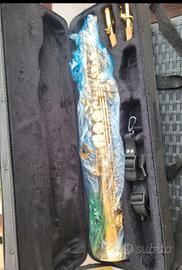 SAX SASSOFONO SOPRANO PARI AL NUOVO! accessoriato!