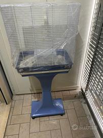 Gabbia per volatili IMAC con supporto e rotelle