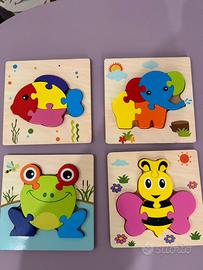 Puzzle legno forme Animali