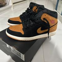 Air jordan 1 mid  se black flax