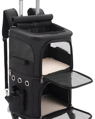 TRASPORTINO CON RUOTE TROLLEY  PER 1 o 2  GATTI 