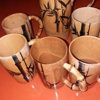 Set  bambù vintage  6 bicchieri più  boccale