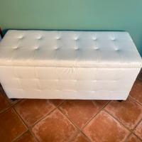 Panca/baule pelle bianca