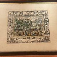 Stampa calcografica dipinta a mano /mese ottobre/