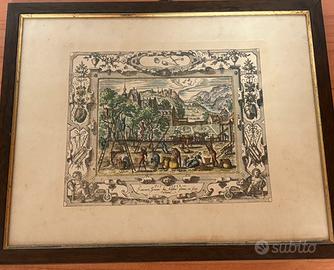 Stampa calcografica dipinta a mano /mese ottobre/