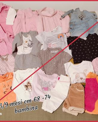 abbigliamento neonata misto 6/9 mesi cm 68 -74 usa