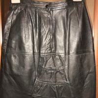 Gonna di vera pelle nera