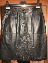 Gonna di vera pelle nera