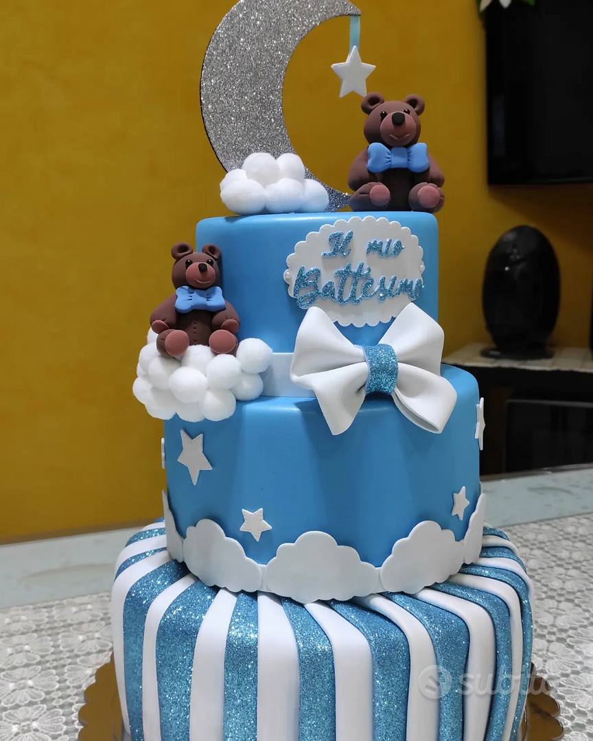 Torta finta per battesimo e biscotti - Tutto per i bambini In vendita a  Pescara