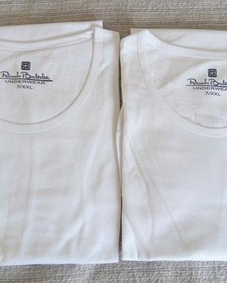 Due Maglie Intime Bianche Uomo Nuove Tg 7 XXL