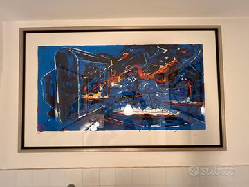 Mario Schifano serigrafia materica 70x120 cm.