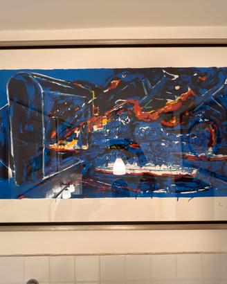 Mario Schifano serigrafia materica 70x120 cm.