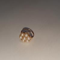 anello in oro 14 k con perline vintage 