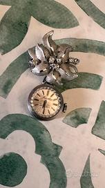 Orologio spilla argento 800