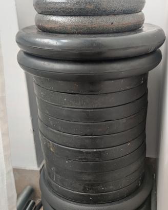 Dischi ghisa pesi bilanciere manubri palestra gym