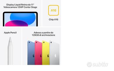 Apple iPad 11” A16 128GB Wi-Fi Blu NUOVO SIGILLATO