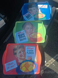 Vassoi Kellogg’s vintage retrò originali