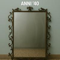 Specchio in ferro battuto anni'40originale d'epoca