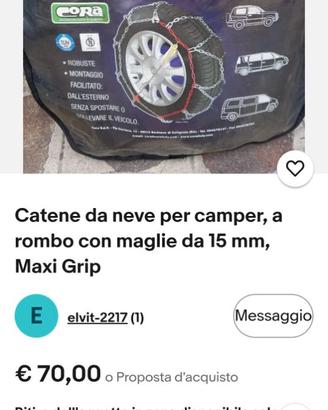 Catene da neve camper