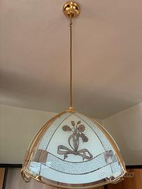 Coppia lampadari vintage in vetro di murano