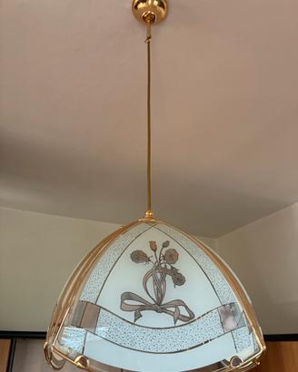 Coppia lampadari vintage in vetro di murano